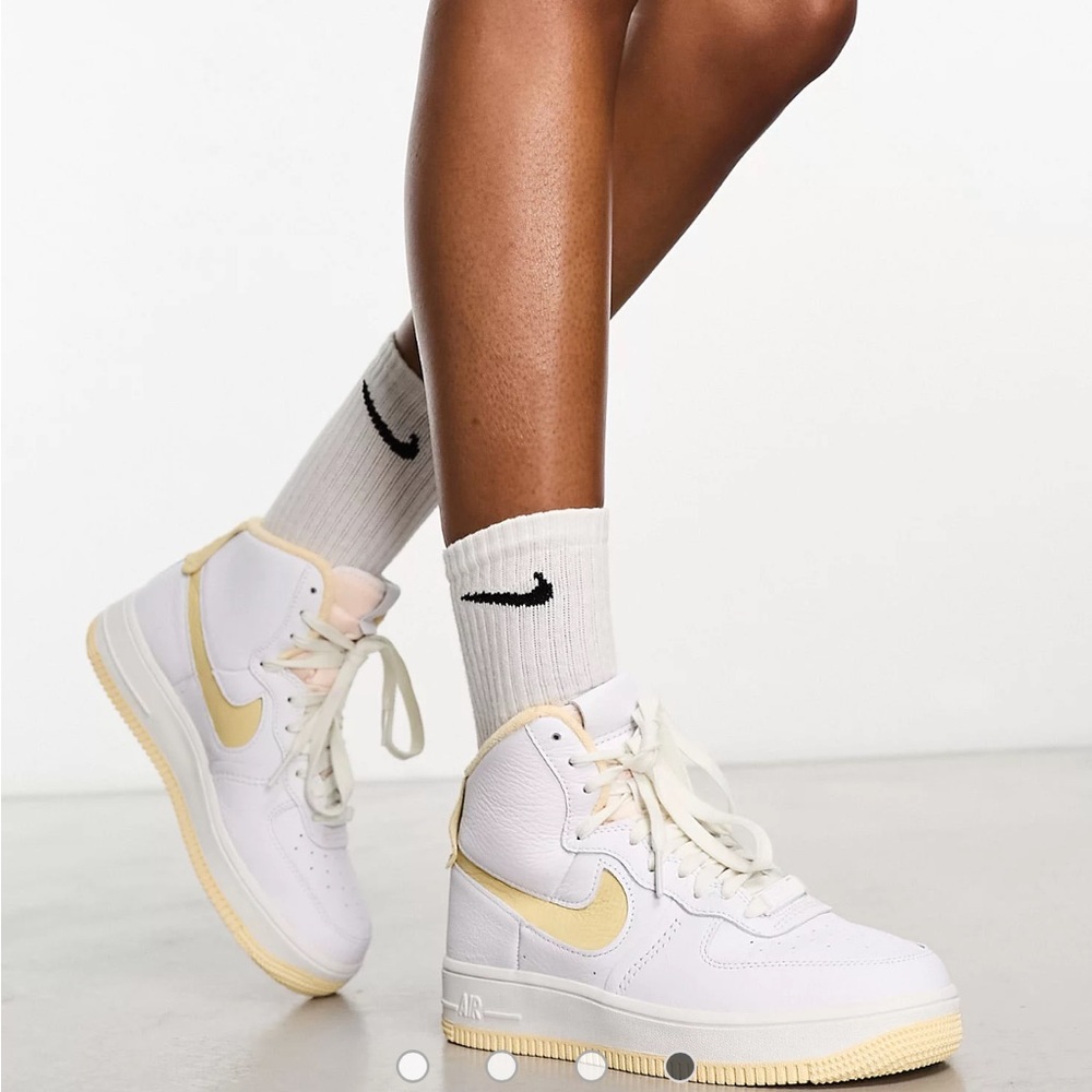 Nike Air Force 1 Sculpt sneakers in white and yellow